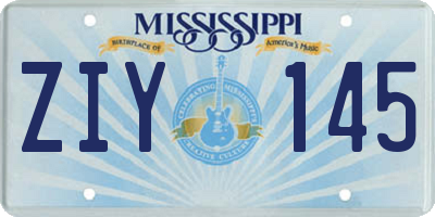 MS license plate ZIY145