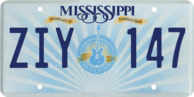 MS license plate ZIY147