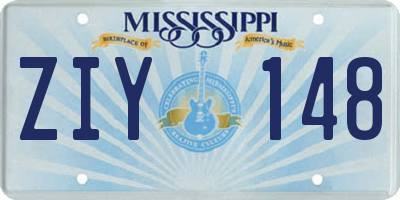 MS license plate ZIY148