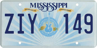 MS license plate ZIY149