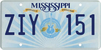 MS license plate ZIY151