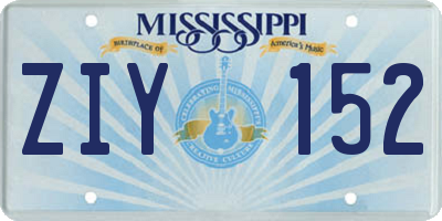 MS license plate ZIY152