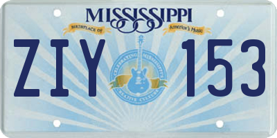 MS license plate ZIY153