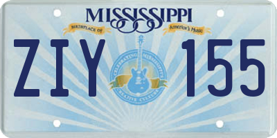 MS license plate ZIY155