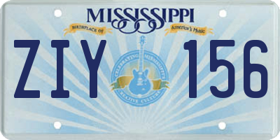 MS license plate ZIY156