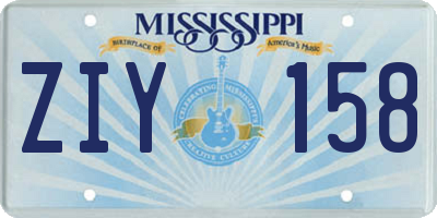 MS license plate ZIY158