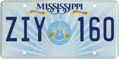 MS license plate ZIY160