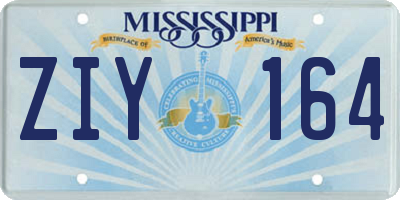MS license plate ZIY164