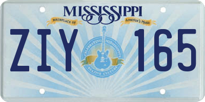 MS license plate ZIY165