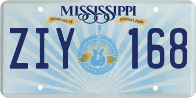MS license plate ZIY168