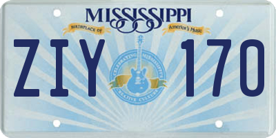 MS license plate ZIY170