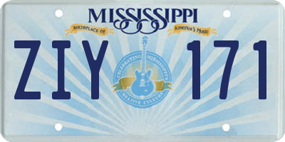 MS license plate ZIY171