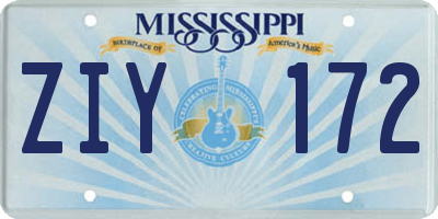 MS license plate ZIY172