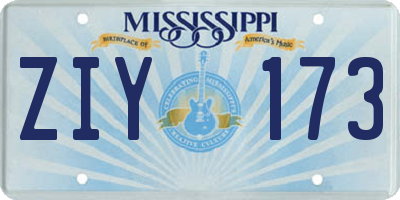 MS license plate ZIY173