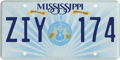 MS license plate ZIY174