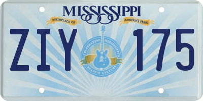 MS license plate ZIY175