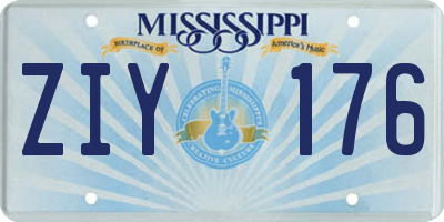 MS license plate ZIY176