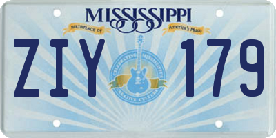 MS license plate ZIY179