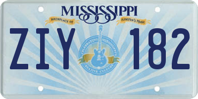 MS license plate ZIY182