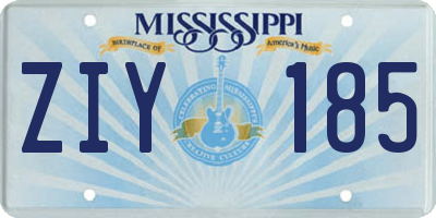 MS license plate ZIY185