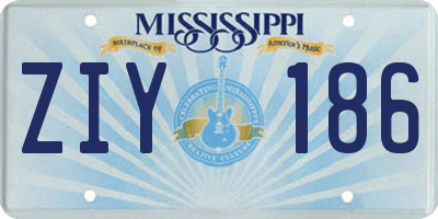 MS license plate ZIY186