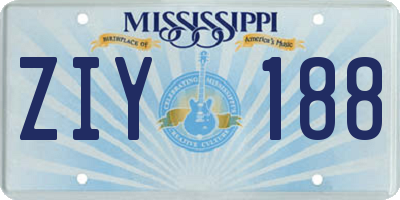 MS license plate ZIY188