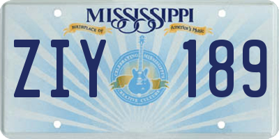 MS license plate ZIY189