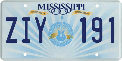 MS license plate ZIY191