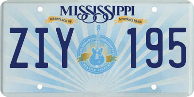 MS license plate ZIY195