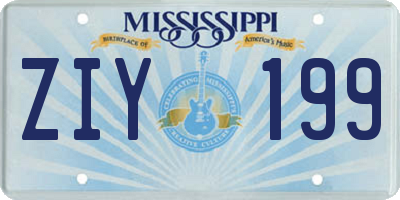 MS license plate ZIY199