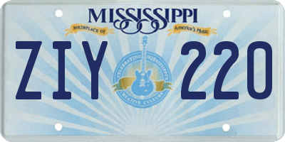 MS license plate ZIY220