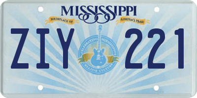 MS license plate ZIY221