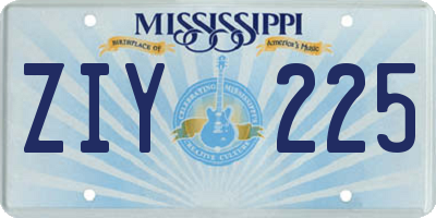 MS license plate ZIY225
