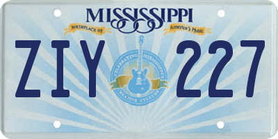 MS license plate ZIY227