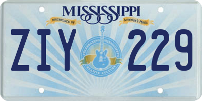 MS license plate ZIY229