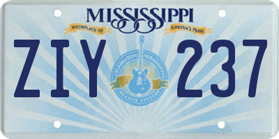 MS license plate ZIY237