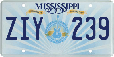 MS license plate ZIY239
