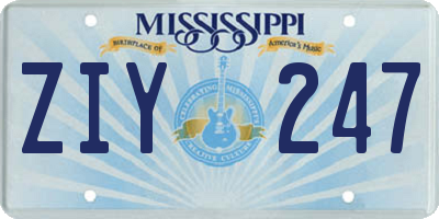 MS license plate ZIY247