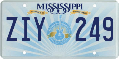 MS license plate ZIY249