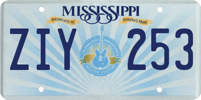 MS license plate ZIY253