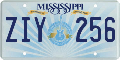 MS license plate ZIY256