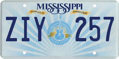 MS license plate ZIY257