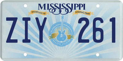 MS license plate ZIY261