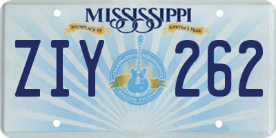 MS license plate ZIY262