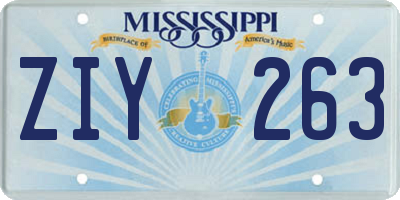 MS license plate ZIY263
