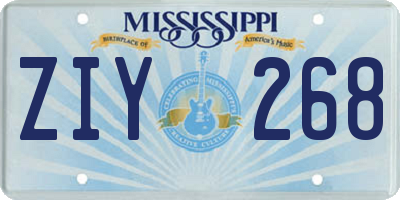 MS license plate ZIY268
