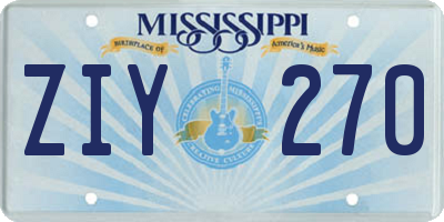 MS license plate ZIY270