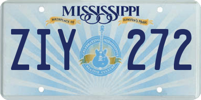 MS license plate ZIY272