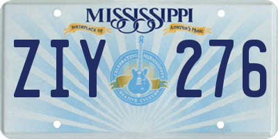 MS license plate ZIY276