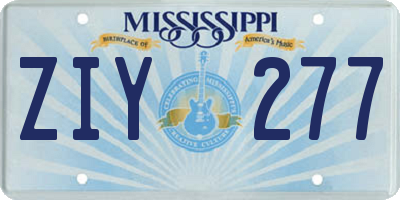 MS license plate ZIY277